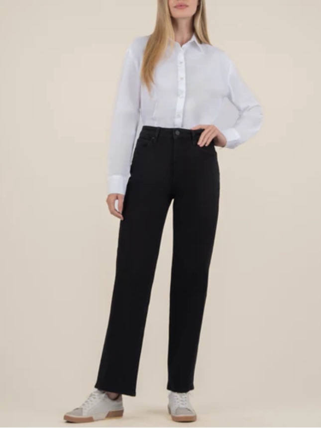 Kut From The Kloth Sienna Black High-Rise Wide Straight Jeans Women’s 8